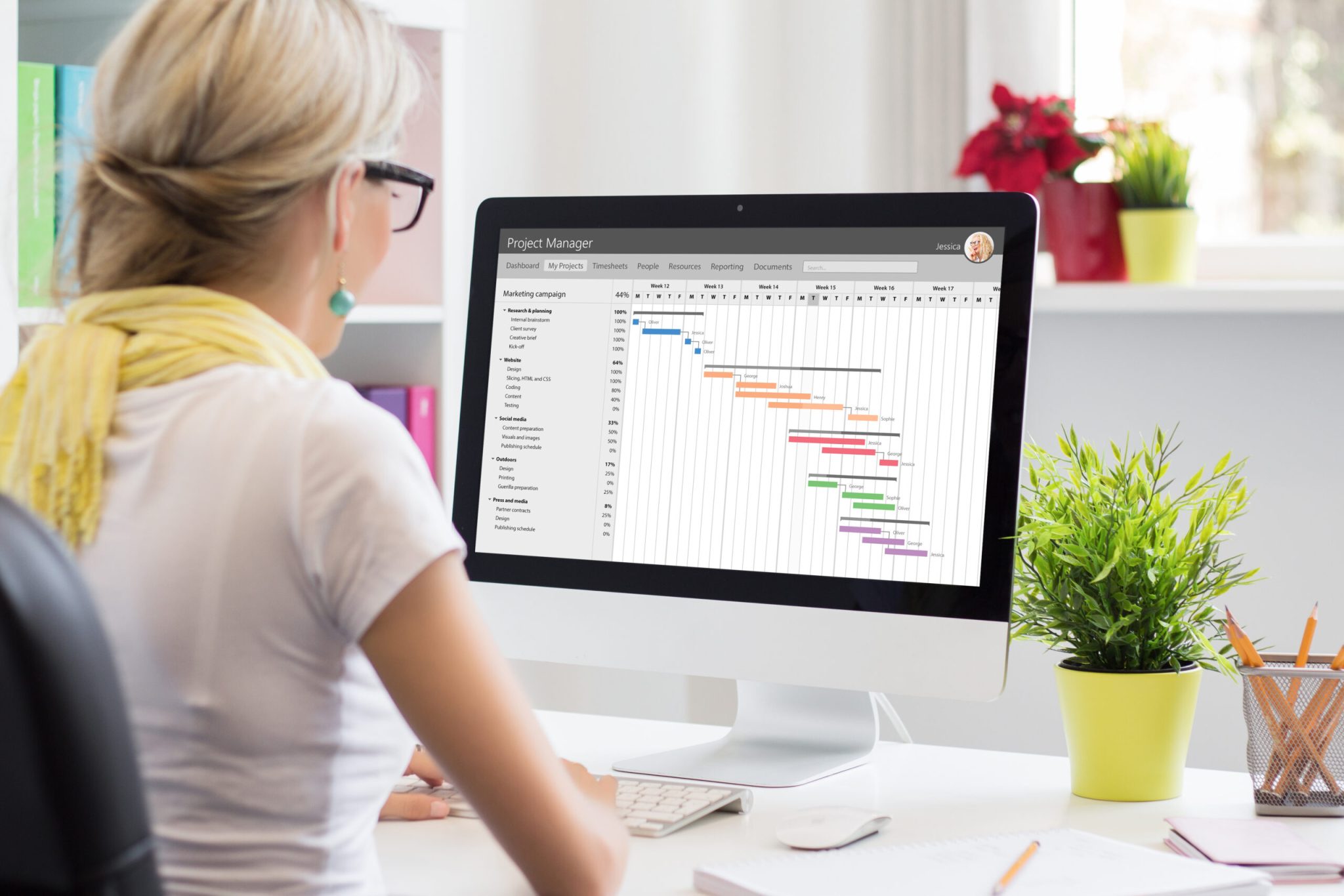 Professional reviewing project and compliance information
