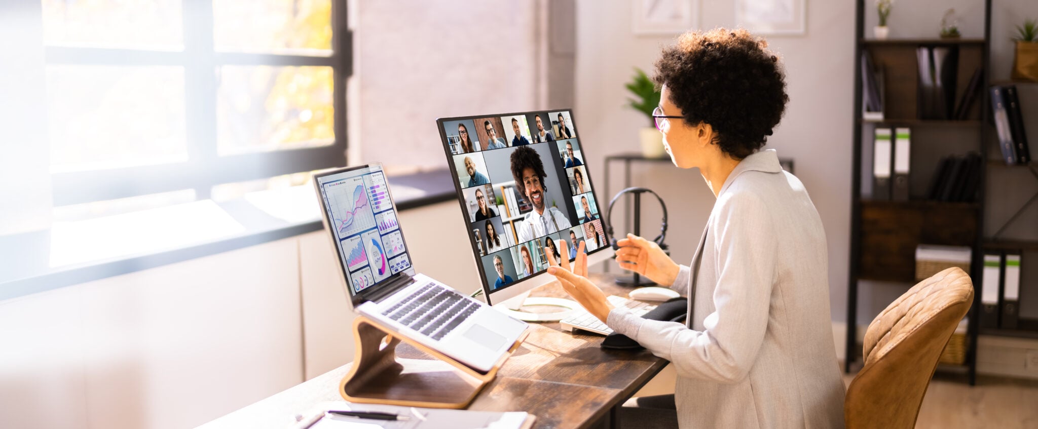 Professionals participating in virtual cybersecurity training